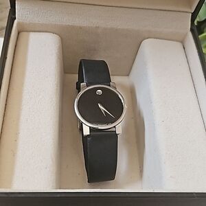 Movado classic black dial watch